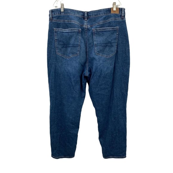 AMERICAN EAGLE BARELY WORN STRETCH MOM BLUE JEANS WOMENS 18 R - Picture 3 of 5